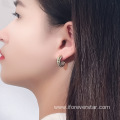 I8K Two Tone Gold Plated 925 Silver Earrings